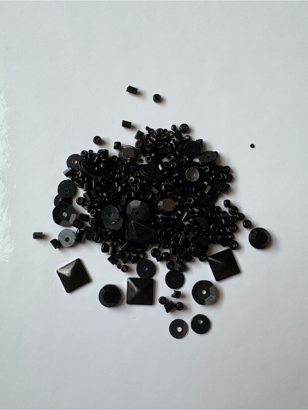 Bulk Embellishments Black Metal Pyramid Studs Rhinestones Glass Beads Sequins